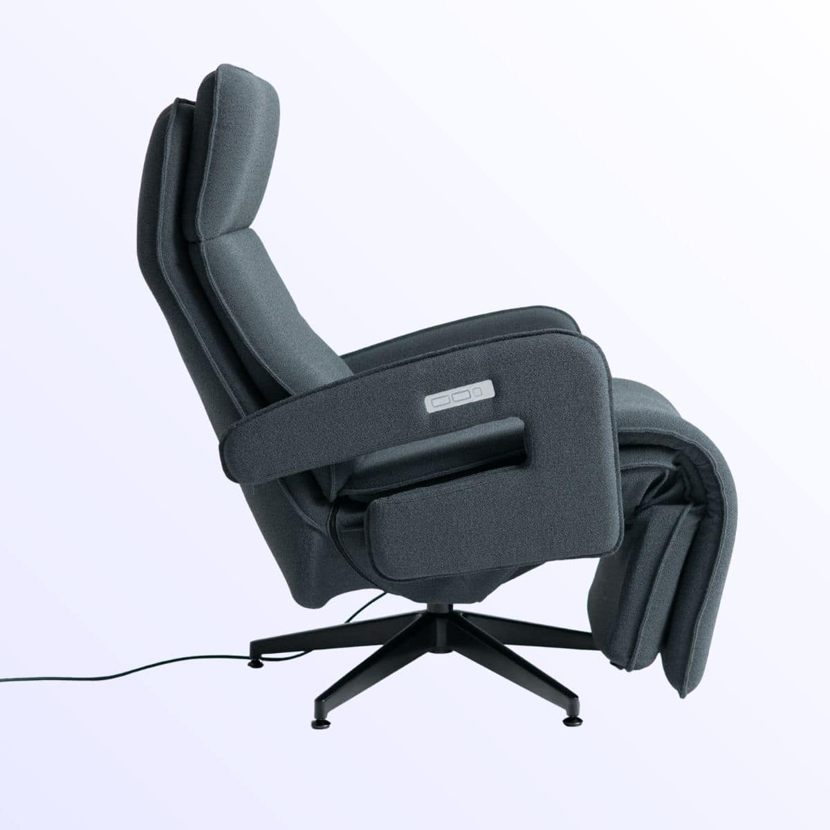 Neurosonic tuoli Serene tummanharmaa sivusta kuvattuna