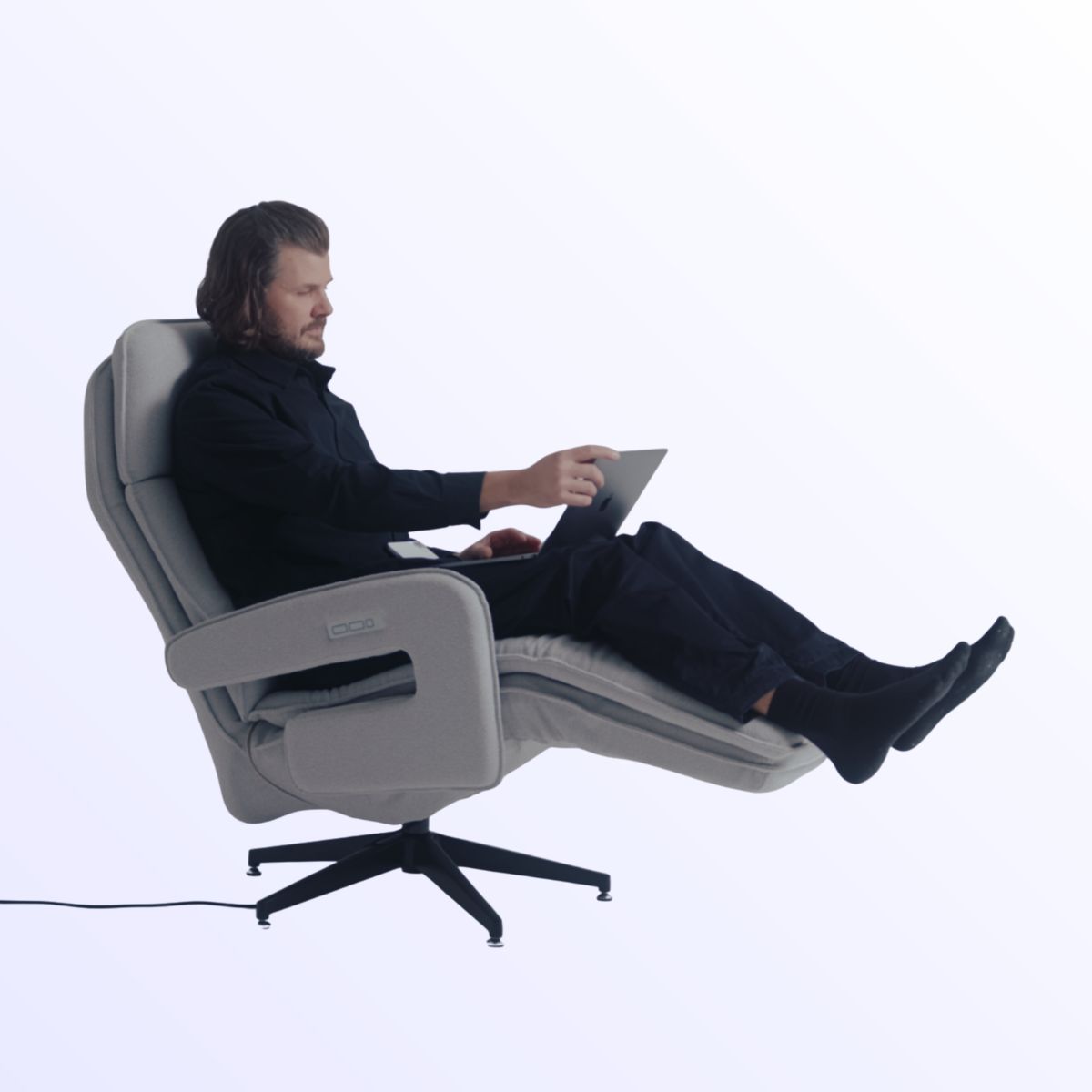 Neurosonic Serene tuolissa työskentely sujuu